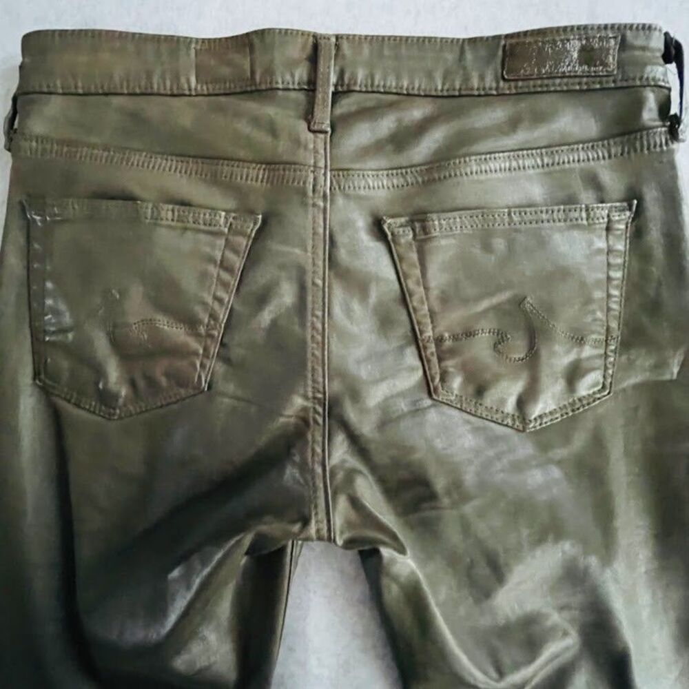 AG Adriano Goldschmied Leggings Womens Size 25 Brown Vegan Ankle Coated Pants - Picture 6 of 16